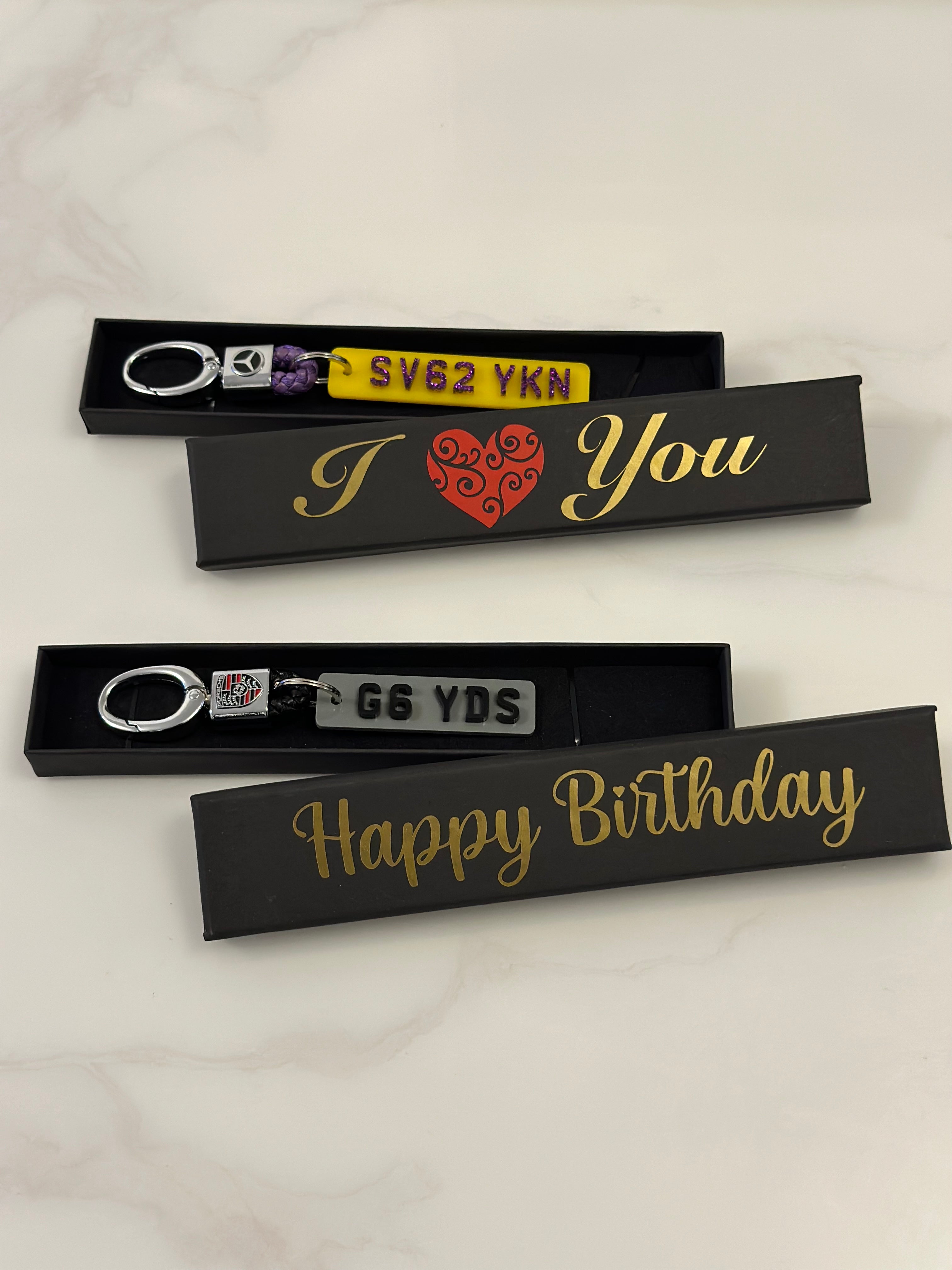 4d Double sided Number plate Keyring