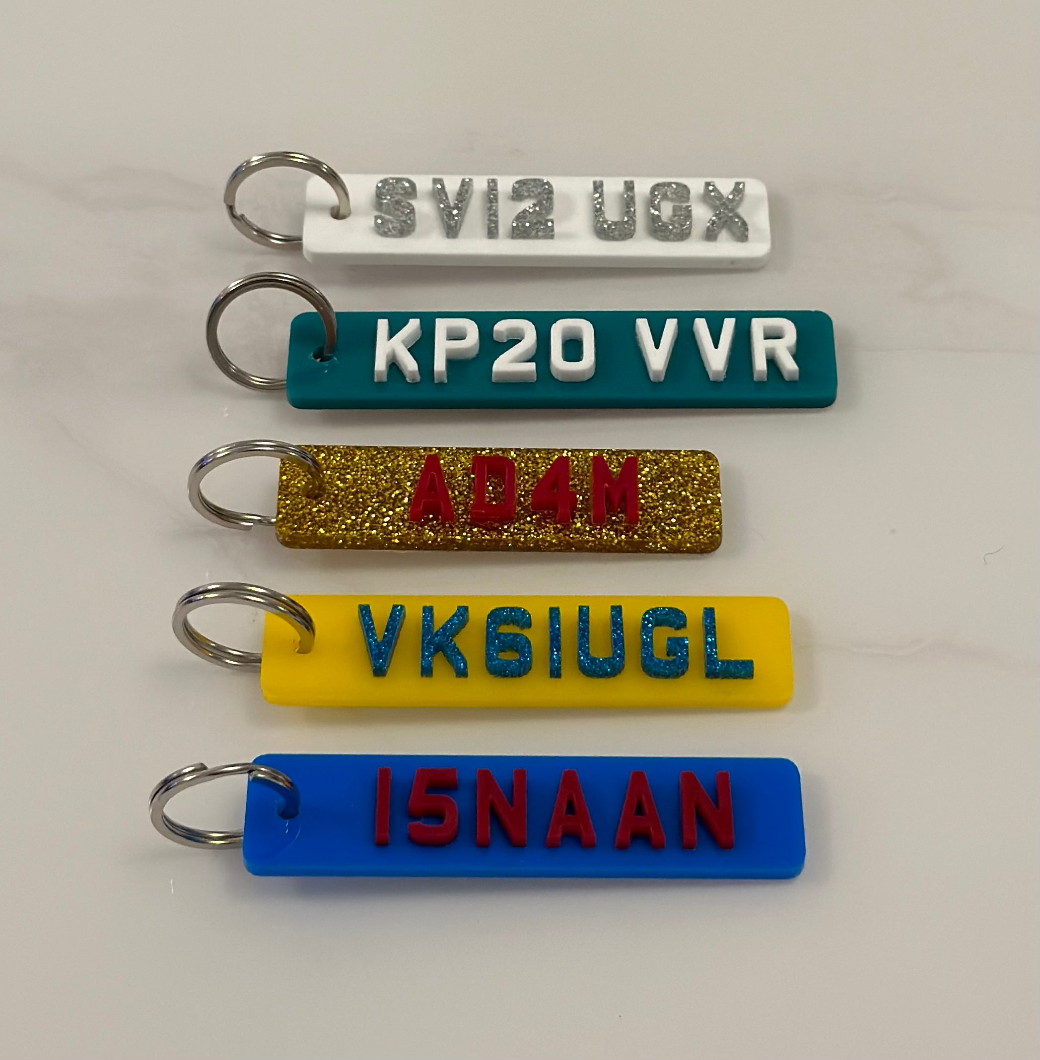 4d number Plate Only Keyring