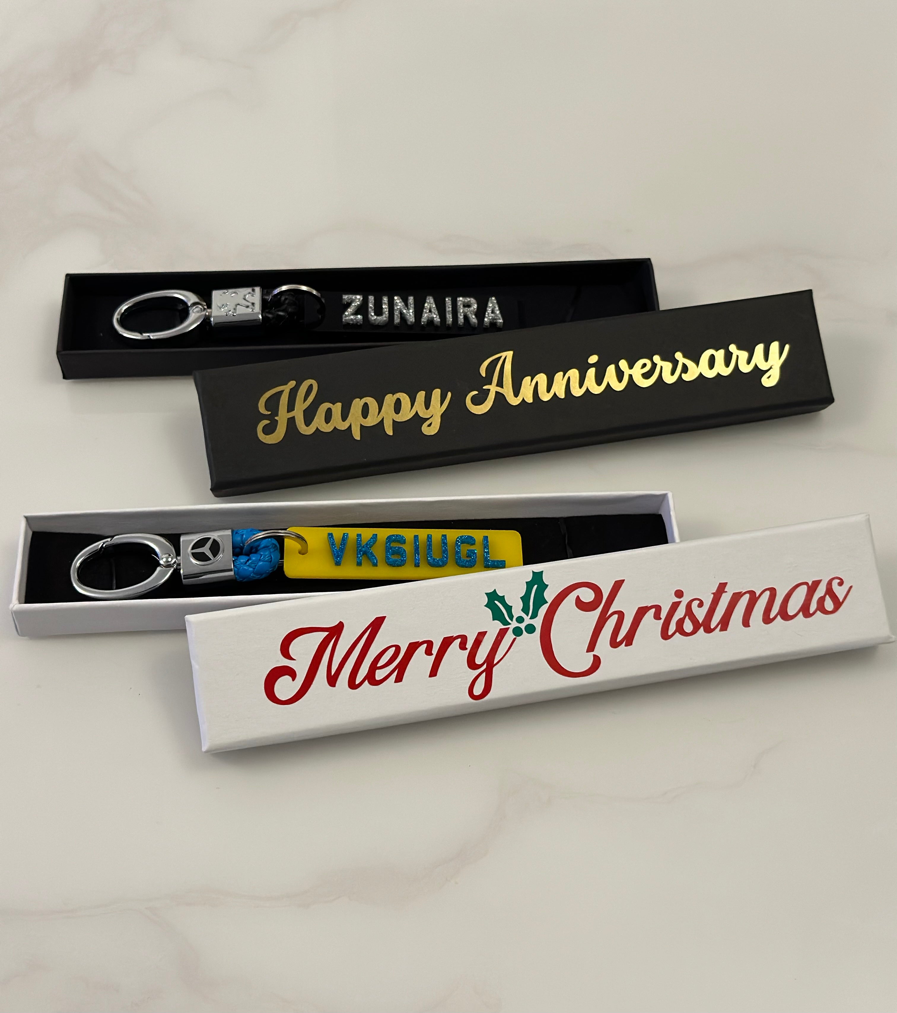 4d Double sided Number plate Keyring