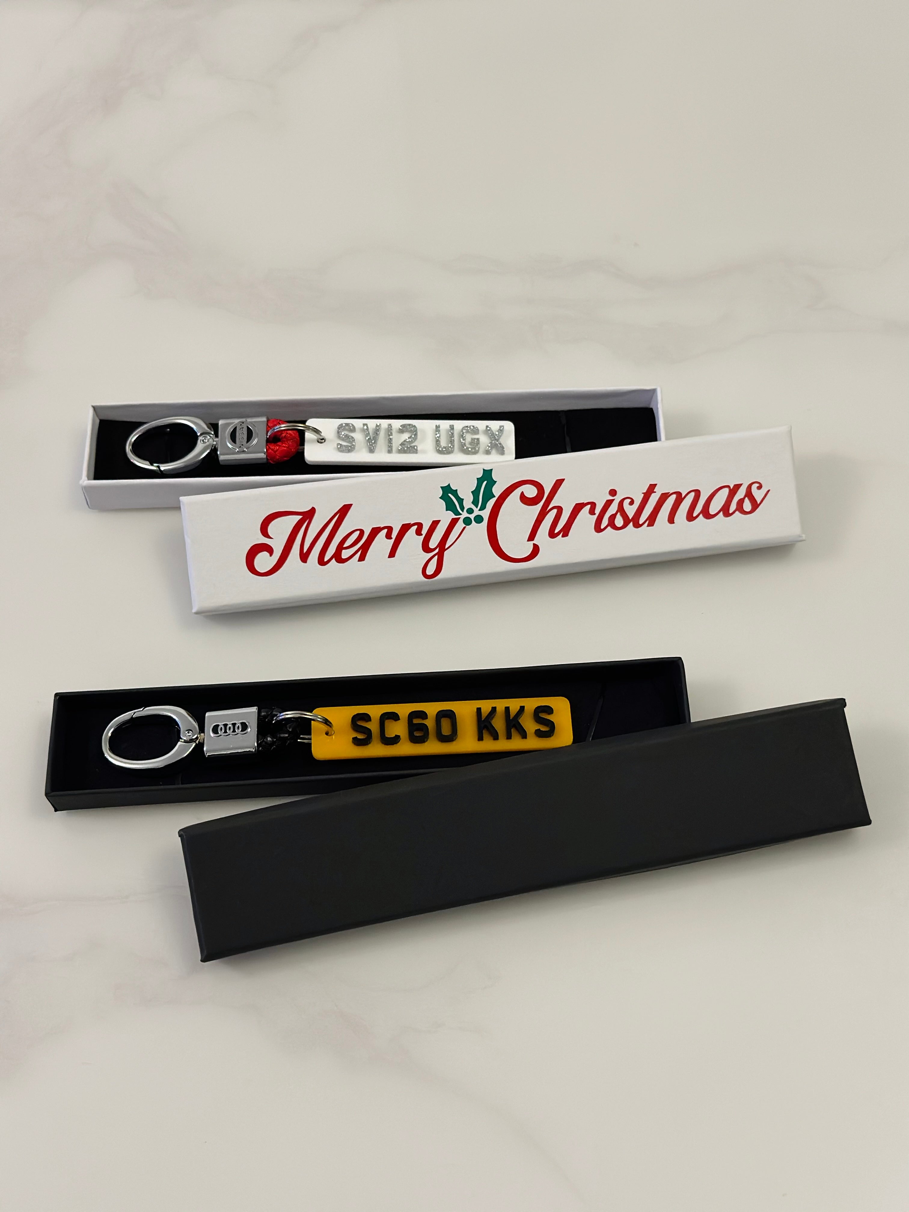 4d Double sided Number plate Keyring