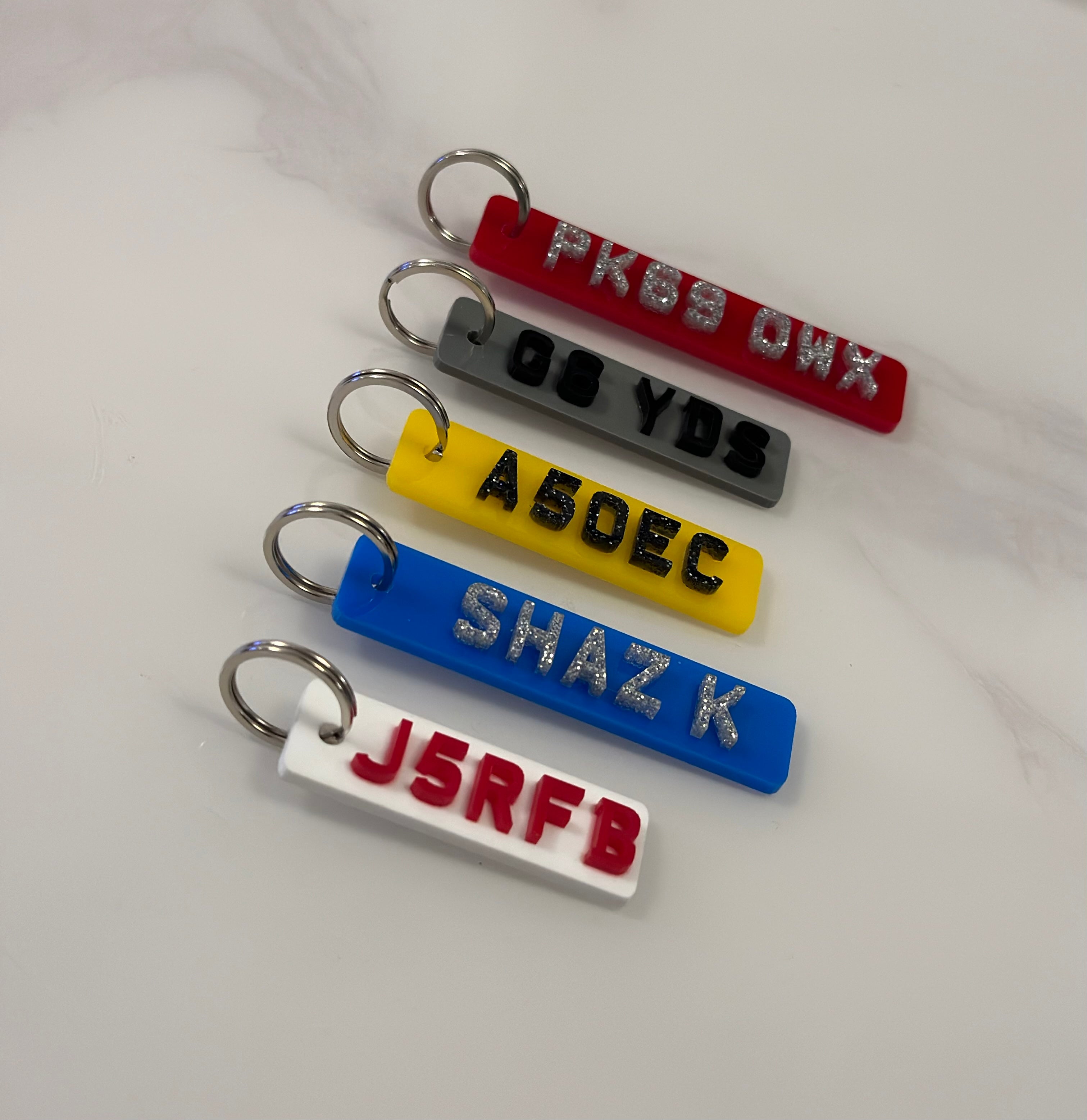 4d number Plate Only Keyring