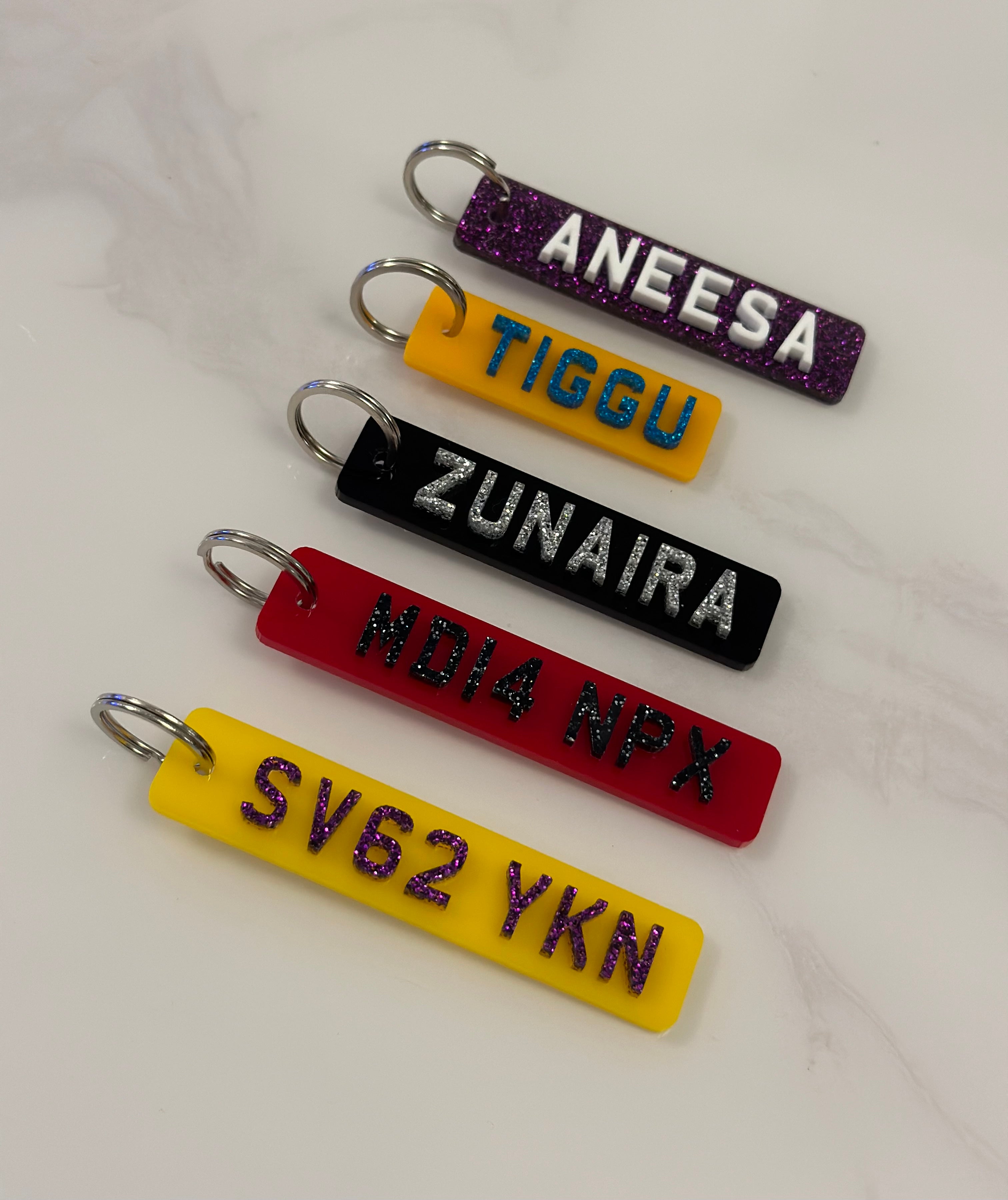 4d number Plate Only Keyring