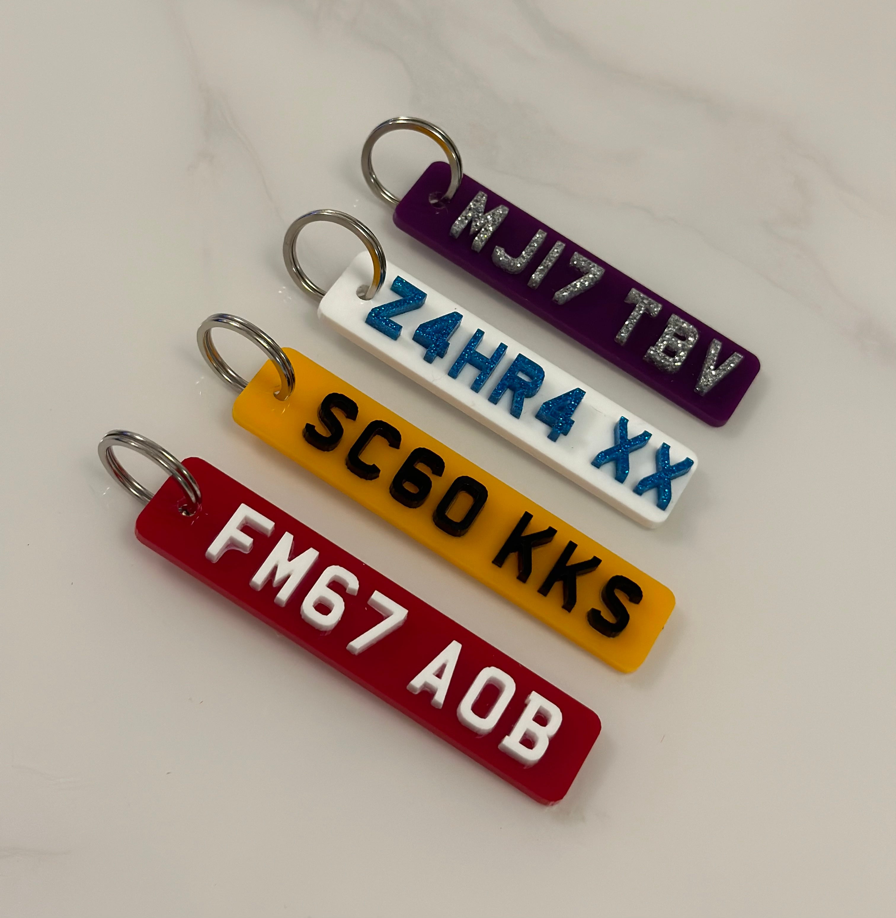 4d number Plate Only Keyring