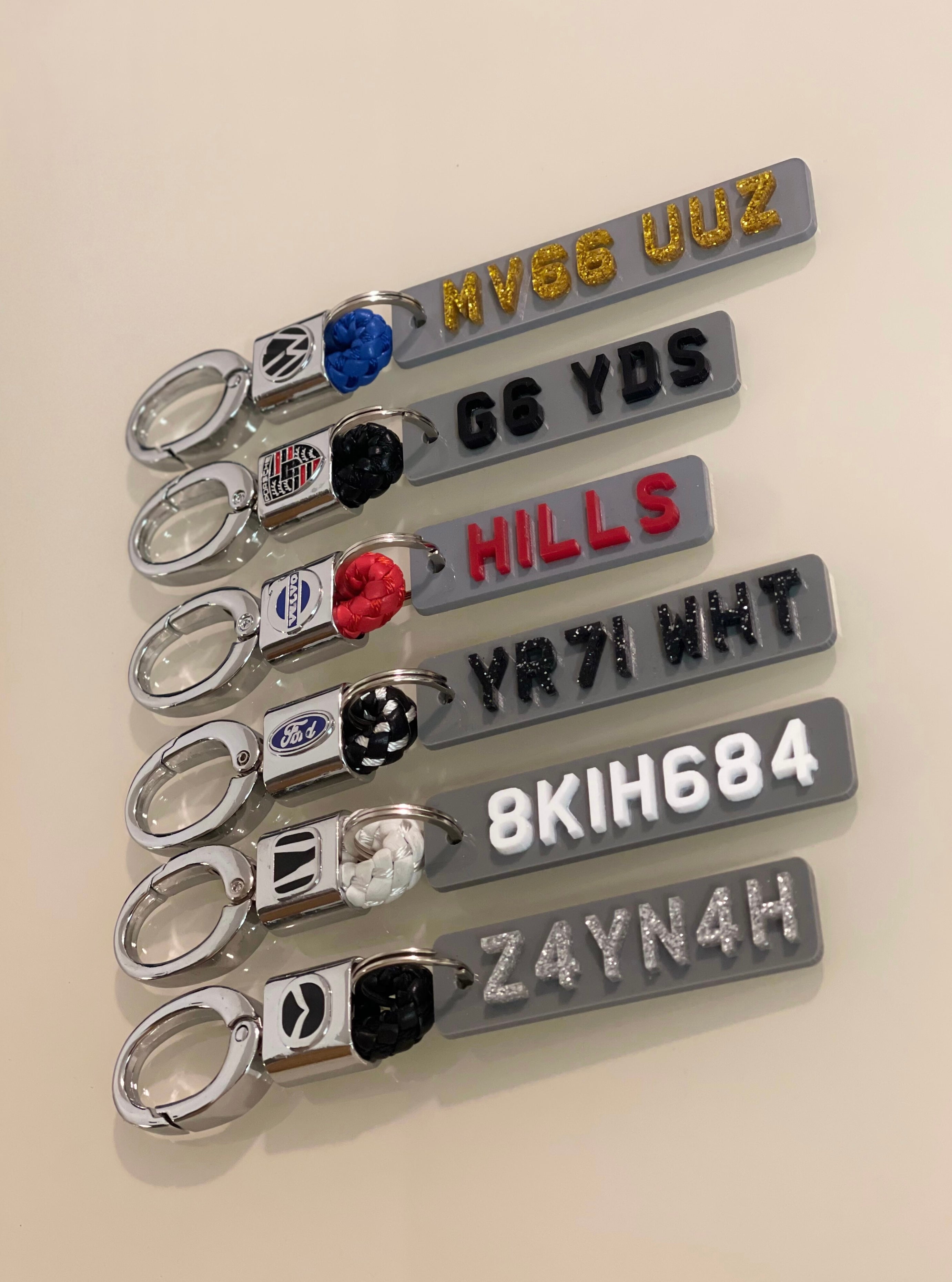 4d Double sided Number plate Keyring