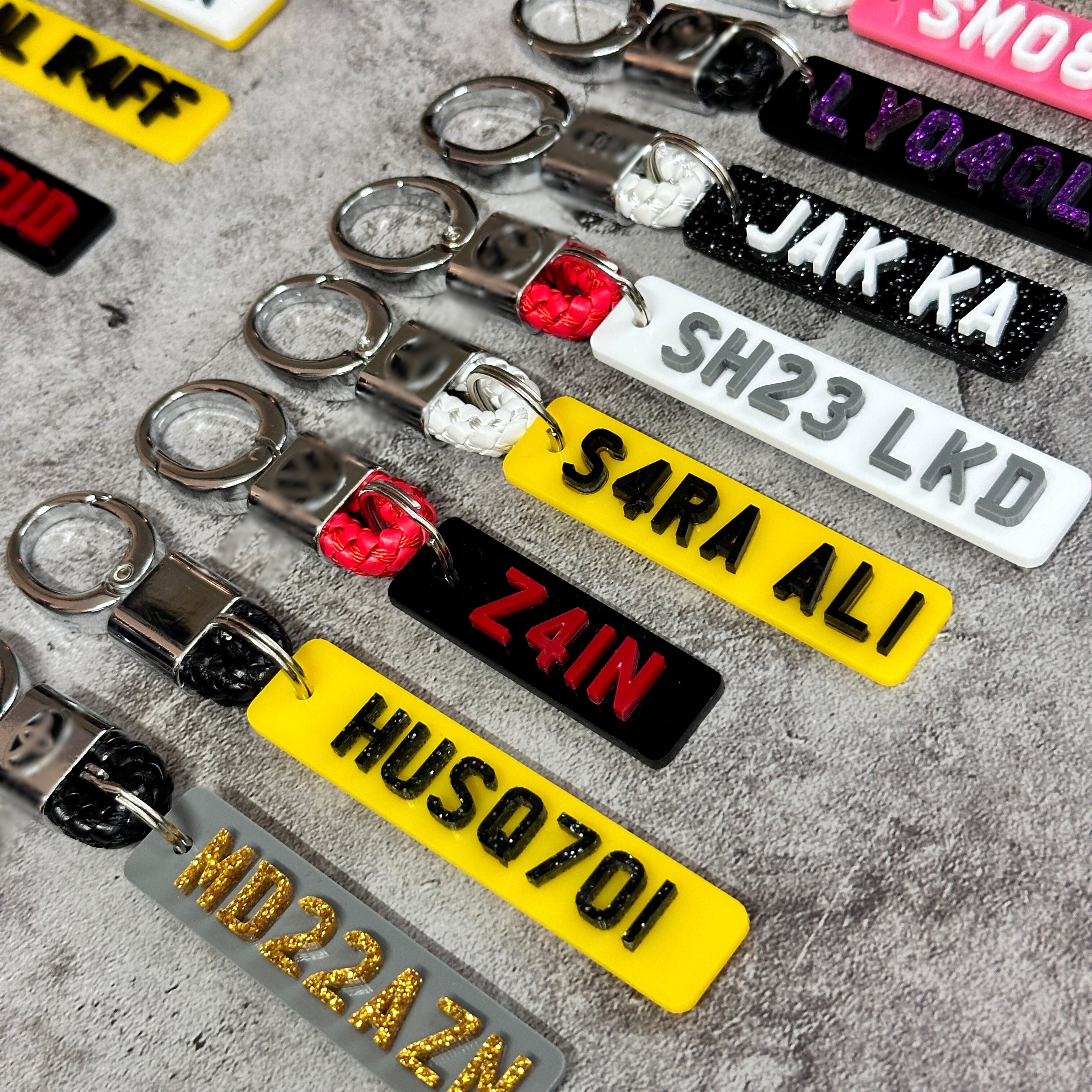 4d Single Sided Number Plate Keyring