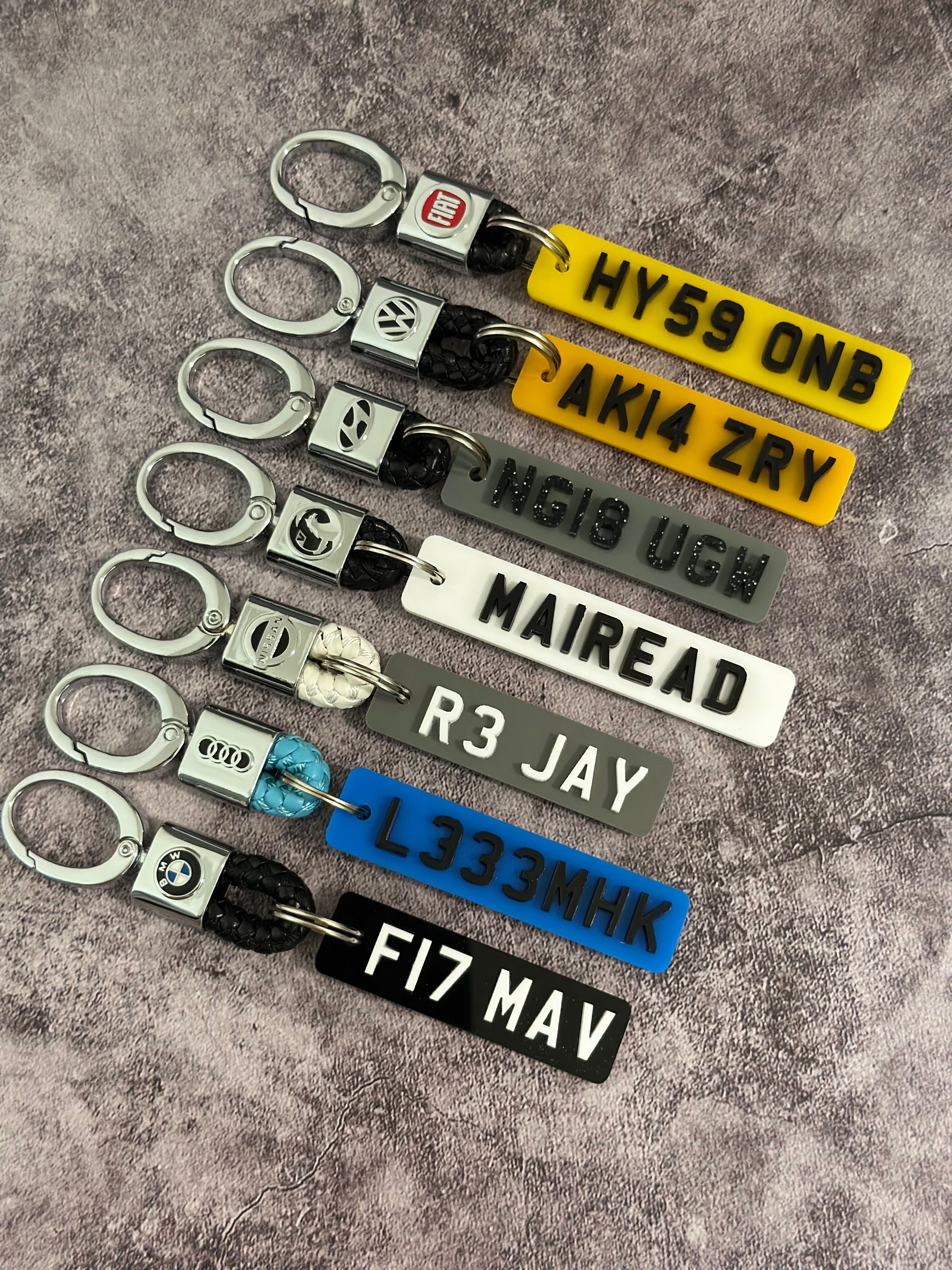 4d Single Sided Number Plate Keyring