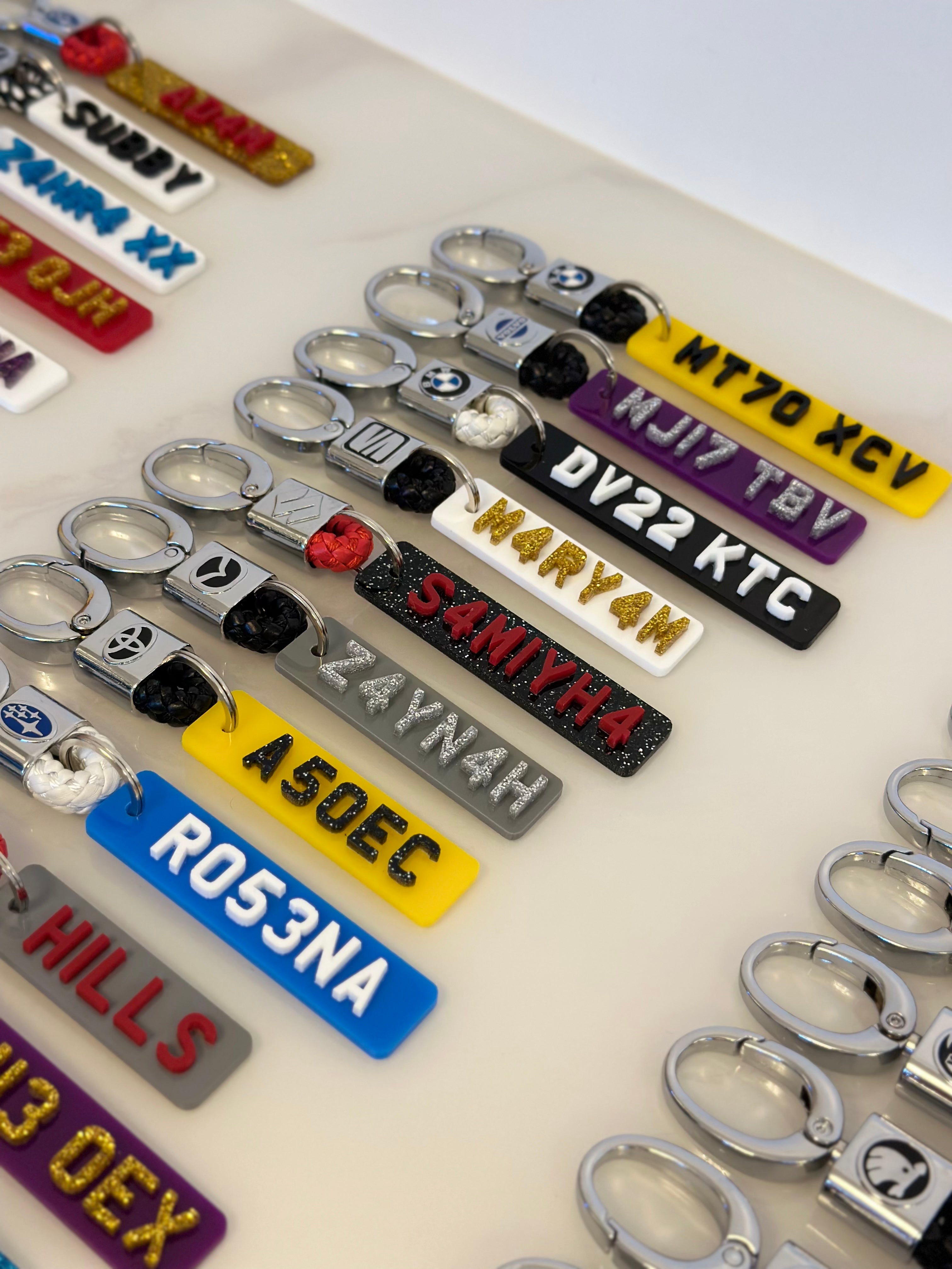 4d Double sided Number plate Keyring