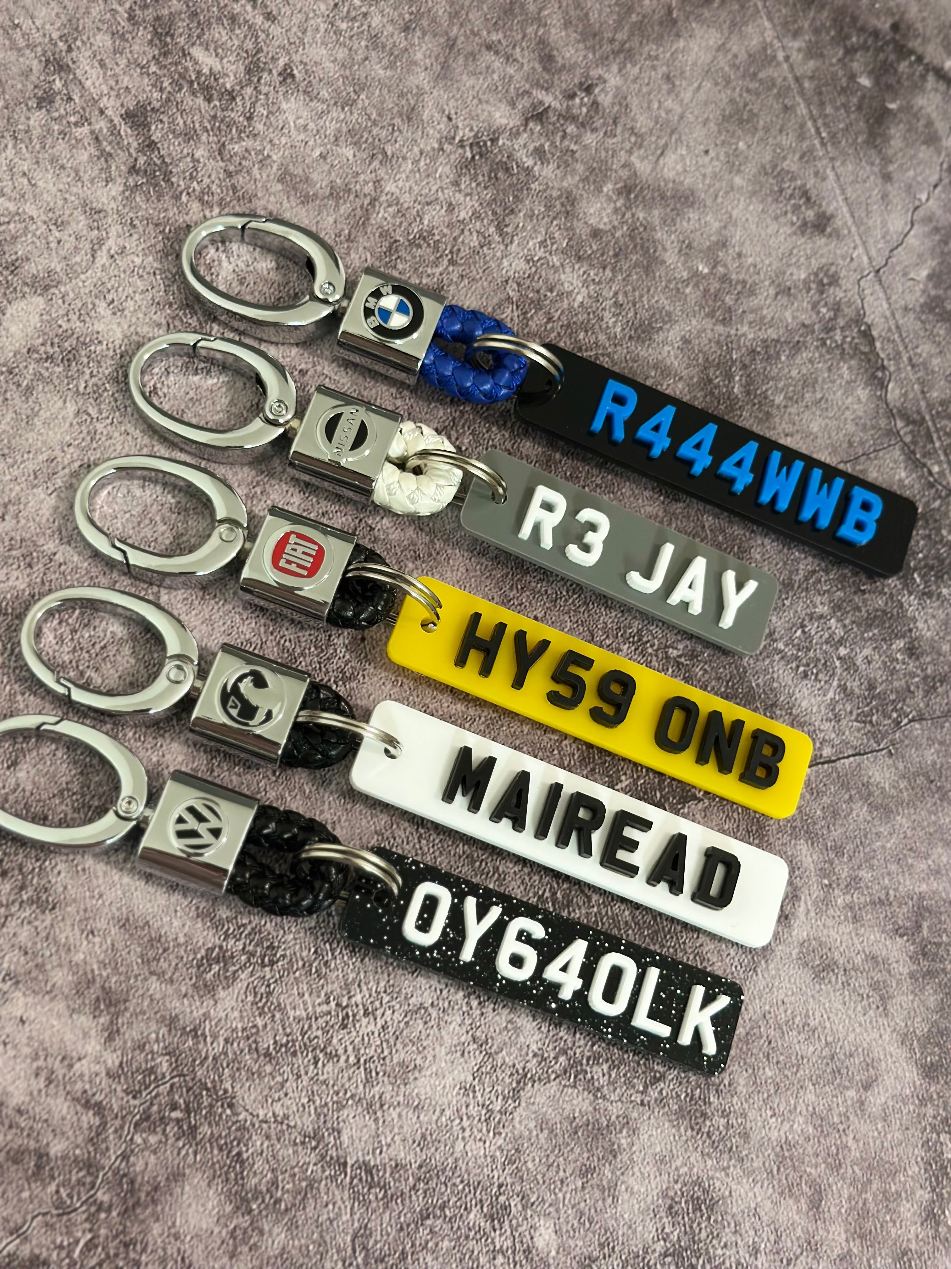 4d Full Shebang Number Plate Keyring